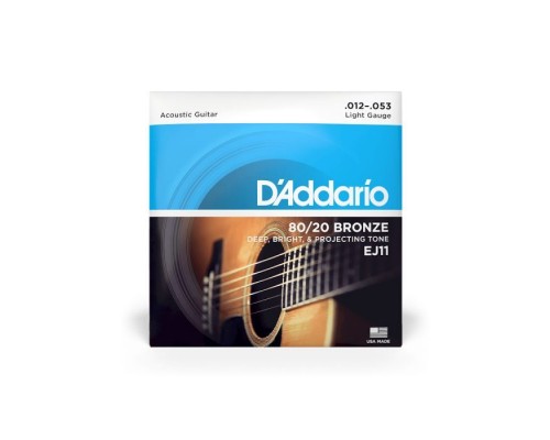 Струни для гітари D'Addario 80/20 Bronze Regular Light (12-53) (EJ11)