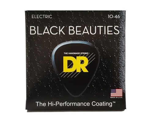 Струни для гітари DR Strings Black Beauties Electric - Medium (10-46) (BKE-10)