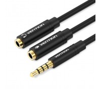 Кабель мультимедійний 3.5mm M to 2x3.5mm F (4pin) Vention (BBVBY)