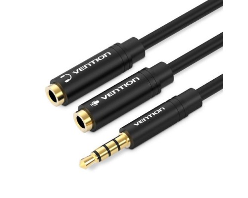 Кабель мультимедійний 3.5mm M to 2x3.5mm F (4pin) Vention (BBVBY)