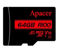 Карта пам'яті Apacer 64GB microSD class 10 UHS-I V10 A1 (AP64GMCSX10UB-RA)