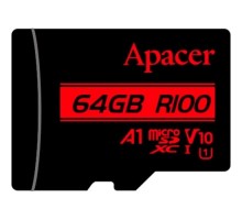 Карта пам'яті Apacer 64GB microSD class 10 UHS-I V10 A1 (AP64GMCSX10UB-RA)