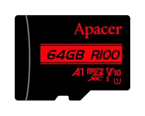 Карта пам'яті Apacer 64GB microSD class 10 UHS-I V10 A1 (AP64GMCSX10UB-RA)