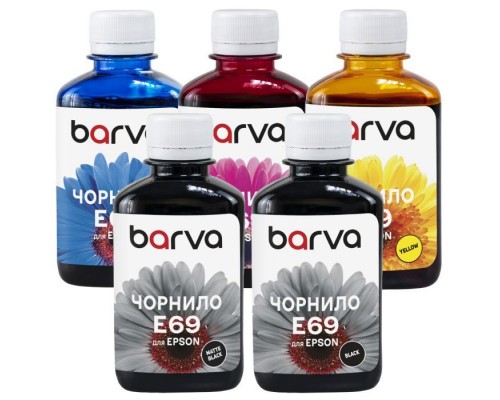 Чорнило Barva Epson T69, 180мл*5, Pigm.MB/PB/C/M/Y (E69-180-2MP)