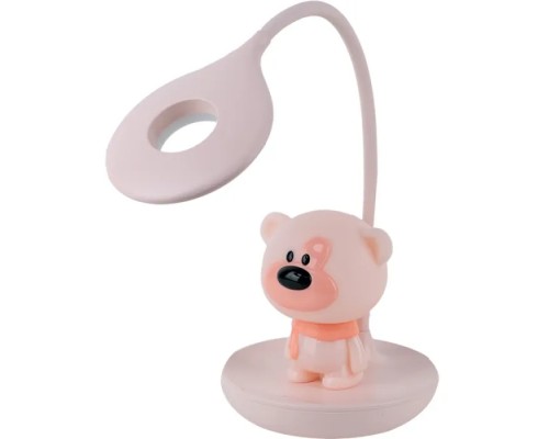 Настільна лампа Kite Bear LED з акумулятором, рожева (K24-492-2-2)