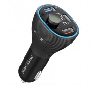 FM модулятор Promate PowerTune 38w USB-A OTG/USB-A QC3.0/USB-C PD Black (powertune-38w.black)