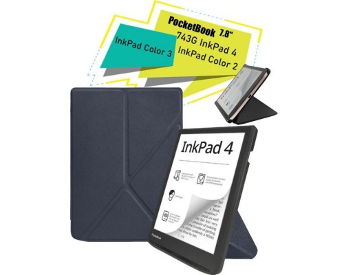 Чохол до електронної книги BeCover Ultra Slim Origami PocketBook 743G InkPad 4/InkPad Color 2/InkPad Color 3 (7.8") Deep Blue (713083)