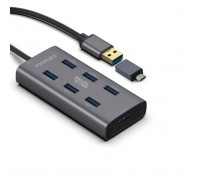 Концентратор Promate USB Hub 7 ports ezhub-7.grey (ezhub-7.grey)