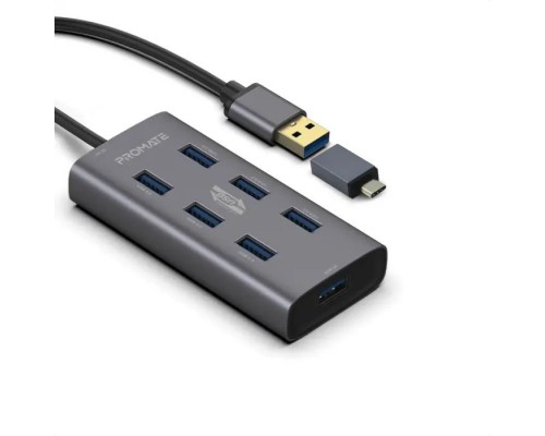 Концентратор Promate USB Hub 7 ports ezhub-7.grey (ezhub-7.grey)