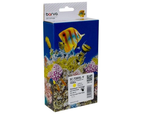 Картридж Barva HP 728 (F9K15A) верс.U1-U10, 300 мл, Yellow (IC-728XL-Y)