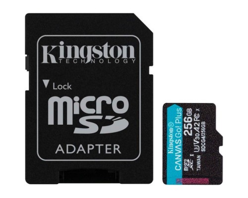 Карта пам'яті Kingston 256GB microSDXC сlass 10 UHS-I U3 V30 A2 Canvas Go Plus G4 (SDCG4/256GB)