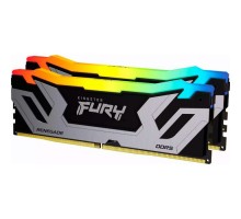 Модуль пам'яті для комп'ютера DDR5 48GB 8400 MHz Renegade RGB Silver XMP Kingston Fury (ex.HyperX) (KF584CU40RSAK2-48)