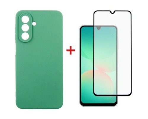 Чохол до мобільного телефона Dengos Kit Samsung Galaxy A26 Soft + glass (Mint) (DG-KM-139)
