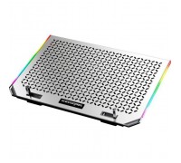 Підставка до ноутбука IceCoorel 10-15.6", 6*80mm 1800 RPM, 2*USB, 366x256x23mm, RGB (A17)
