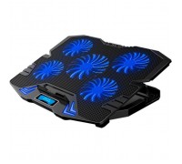 Підставка до ноутбука IceCoorel 10-15", 1*125mm 1400 RPM + 4*70mm 2500 RPM, 2*USB, 365x297x30mm, Blue (K5Bl)