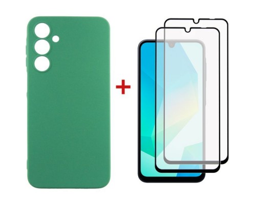 Чохол до мобільного телефона Dengos Samsung Galaxy A16 Soft + glass 2pcs (Mint) (DG-CTG2P-11)