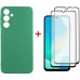 Чохол до мобільного телефона Dengos Samsung Galaxy A16 Soft + glass 2pcs (Mint) (DG-CTG2P-11)