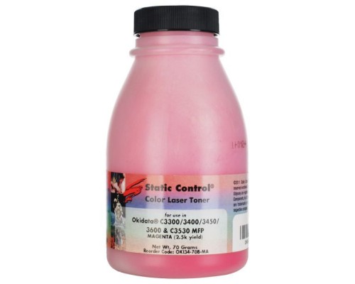 Тонер Oki C3300/3450 70 г, Magenta Static Control (C3300-070M)