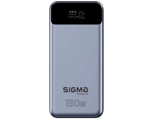 Батарея універсальна Sigma X-power SI30A7QLX 30000mAh, PD/130W, LED, cable 100w, silver (4827798479117)