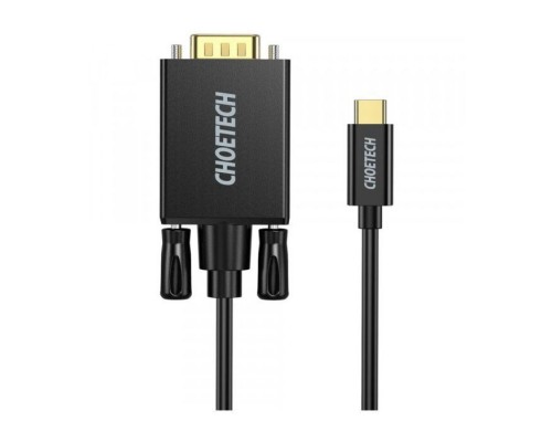 Кабель мультимедійний USB-C to VGA M 1.8m black Choetech (XCV-1801-BK)