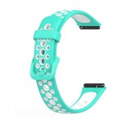 Ремінець до фітнес браслета BeCover Vents Style для Huawei Band 7/Honor Band 7 Turquoise-White (709444)