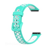 Ремінець до фітнес браслета BeCover Vents Style для Huawei Band 7/Honor Band 7 Turquoise-White (709444)