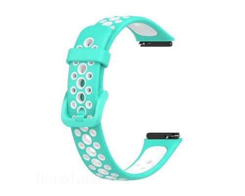 Ремінець до фітнес браслета BeCover Vents Style для Huawei Band 7/Honor Band 7 Turquoise-White (709444)