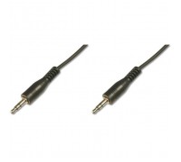 Кабель мультимедійний 3.5mm M to 3.5mm M 2.5m black Digitus (AK-510100-025-S)