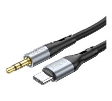 Кабель мультимедійний USB-C to 3.5mm M 1.0m silicone black HOCO (6931474769497)