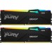 Модуль пам'яті для комп'ютера DDR5 128GB (2x64GB) 5600 MHz Beast RGB Kingston Fury (ex.HyperX) (KF556C40BBAK2-128)