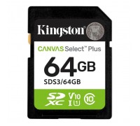Карта пам'яті Kingston 64GB SDXC class 10 UHS-I V10 A1 Canvas Select Plus (SDS3/64GB)