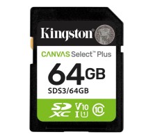 Карта пам'яті Kingston 64GB SDXC class 10 UHS-I V10 A1 Canvas Select Plus (SDS3/64GB)