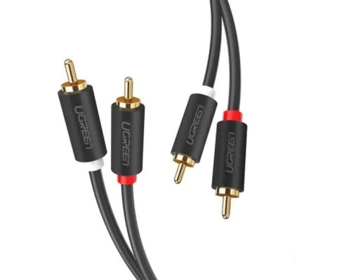 Кабель мультимедійний 2xRCA M to 2xRCA M 1.0m AV104 black Ugreen (30747)