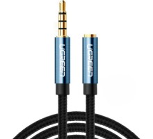 Кабель мультимедійний 3.5mm M to 3.5mm F 1.0m AV118 blue Ugreen (40673)