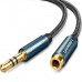 Кабель мультимедійний 3.5mm M to 3.5mm F 1.0m AV118 blue Ugreen (40673)