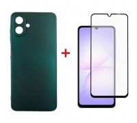 Чохол до мобільного телефона Dengos Soft Kit for Samsung Galaxy A07 case + glass Green (DG-KM-166)