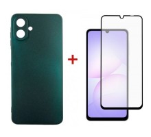 Чохол до мобільного телефона Dengos Soft Kit for Samsung Galaxy A07 case + glass Green (DG-KM-166)