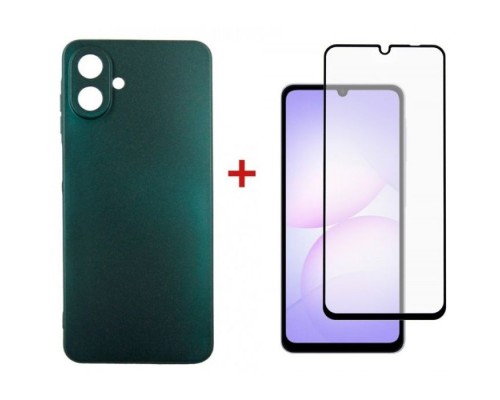 Чохол до мобільного телефона Dengos Soft Kit for Samsung Galaxy A07 case + glass Green (DG-KM-166)