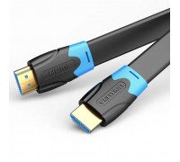 Кабель мультимедійний HDMI M to HDMI M 1.0m 4K60Hz flat black Vention (AAKBF)
