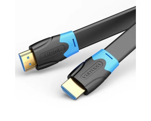 Кабель мультимедійний HDMI M to HDMI M 1.0m 4K60Hz flat black Vention (AAKBF)