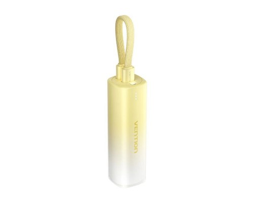 Батарея універсальна Vention 5000mAh 20W PD, USB-C In/Out, Lightning In/Out, with cable, Gradient Yellow (FHWY0)