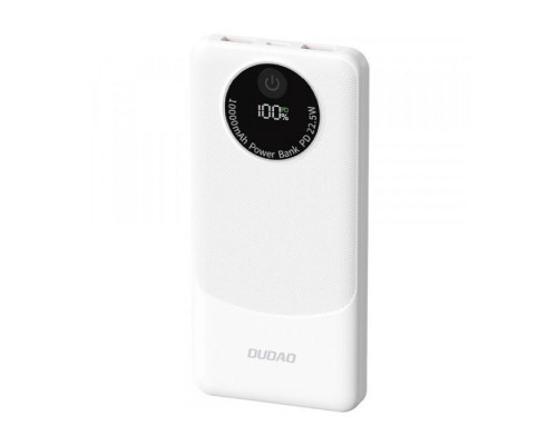 Батарея універсальна Dudao 10000mAh K12 22.5W, PD, QC, 2*USB-A, USB-C(In/Out), White (6976625333875)