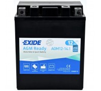Акумулятор автомобільний EXIDE Мото Ready AGM 12Ah (+/-) (210EN) (AGM12-14.1)
