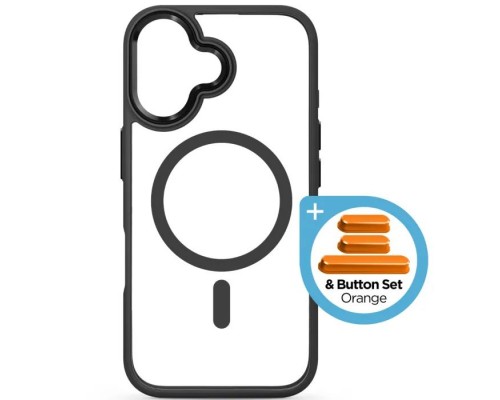 Чохол до мобільного телефона Armorstandart Unit MagCase Apple iPhone 17 Black + Orange Button Set (ARM90579)