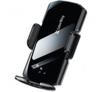 Універсальний автотримач ColorWay FlameGrip, автозажим, Wireless Charger 15W Black (CW-CHAW070Q-BK)