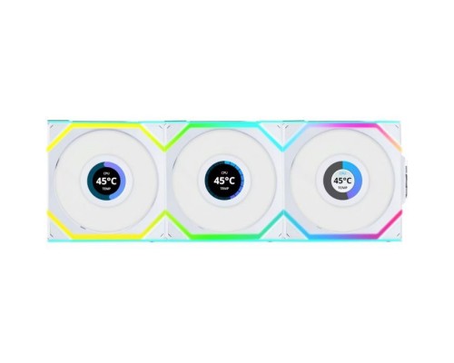 Кулер до корпусу Lian Li UNI Fan SL WIRELESS LCD 120-3, White (G99.12SLLCD1W3W.00)