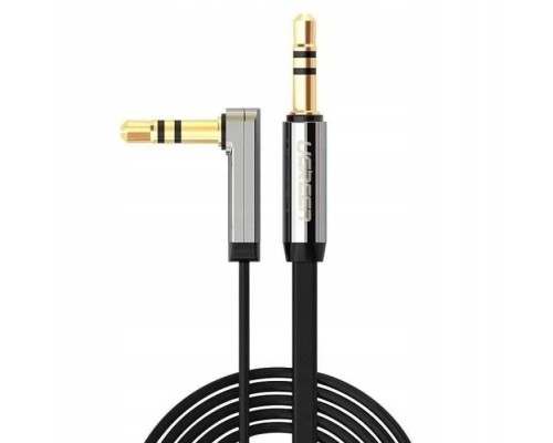 Кабель мультимедійний 3.5mm M to 3.5mm M 2.0m 90° corner black Ugreen (UGR-10599)
