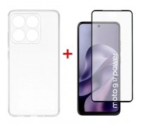 Чохол до мобільного телефона Dengos TPU Cover + Glass Motorola G17 / G17 Power Transparent (DG-KM-200)