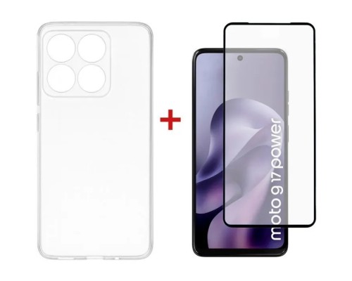 Чохол до мобільного телефона Dengos TPU Cover + Glass Motorola G17 / G17 Power Transparent (DG-KM-200)
