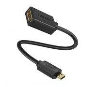 Перехідник Micro HDMI M to HDMI F 0.22m black Ugreen (20134)